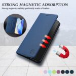For iPhone 12 / 12 Pro RC01 Dual-Folded Magnetic Suction RFID Leather Phone Case(Dark Blue) - Image 6