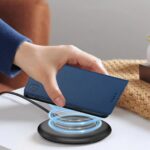 For iPhone 12 / 12 Pro RC01 Dual-Folded Magnetic Suction RFID Leather Phone Case(Dark Blue) - Image 8