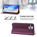For iPhone 12 / 12 Pro RC01 Dual-Folded Magnetic Suction RFID Leather Phone Case(Violet) - Image 4