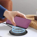 For iPhone 12 / 12 Pro RC01 Dual-Folded Magnetic Suction RFID Leather Phone Case(Violet) - Image 8