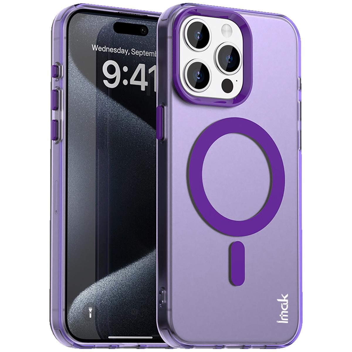 EDA007687411G.jpg For iPhone 15 Pro IMAK Candy Series Shockproof MagSafe Phone Case(Purple) - Image 1