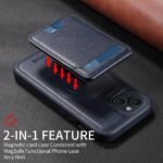 For iPhone 15 BETOPNICE Vertical Flip Detachable MagSafe Wallet Phone Case(Blue) - Image 3