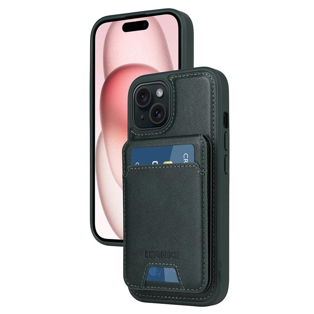 EDA007828207B.jpg For iPhone 15 BETOPNICE Vertical Flip Detachable MagSafe Wallet Phone Case(Green) - Image 1