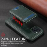 For iPhone 15 BETOPNICE Vertical Flip Detachable MagSafe Wallet Phone Case(Green) - Image 3