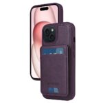 For iPhone 15 BETOPNICE Vertical Flip Detachable MagSafe Wallet Phone Case(Purple)