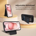For iPhone 15 BETOPNICE Vertical Flip Detachable MagSafe Wallet Phone Case(Black) - Image 5