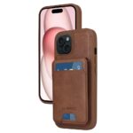 For iPhone 15 BETOPNICE Vertical Flip Detachable MagSafe Wallet Phone Case(Brown)