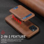 For iPhone 15 BETOPNICE Vertical Flip Detachable MagSafe Wallet Phone Case(Brown) - Image 3