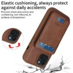 For iPhone 15 BETOPNICE Vertical Flip Detachable MagSafe Wallet Phone Case(Brown) - Image 7