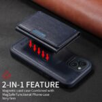 For iPhone 15 BETOPNICE Horizontal Flip Detachable MagSafe Wallet Phone Case(Blue) - Image 3