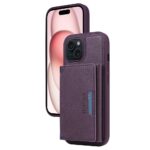 For iPhone 15 BETOPNICE Horizontal Flip Detachable MagSafe Wallet Phone Case(Purple)