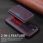 For iPhone 15 BETOPNICE Horizontal Flip Detachable MagSafe Wallet Phone Case(Purple) - Image 3