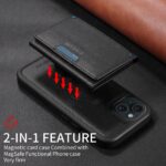 For iPhone 15 BETOPNICE Horizontal Flip Detachable MagSafe Wallet Phone Case(Black) - Image 3