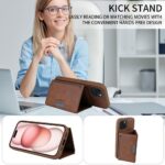 For iPhone 15 BETOPNICE Horizontal Flip Detachable MagSafe Wallet Phone Case(Brown) - Image 5