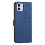 For iPhone 12 / 12 Pro Geometric Pattern RFID Leather Phone Case(Blue) - Image 3