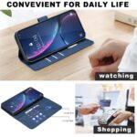 For iPhone 12 / 12 Pro Geometric Pattern RFID Leather Phone Case(Blue) - Image 5