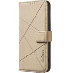 For iPhone 12 / 12 Pro Geometric Pattern RFID Leather Phone Case(Beige) - Image 2