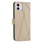 For iPhone 12 / 12 Pro Geometric Pattern RFID Leather Phone Case(Beige) - Image 3