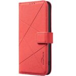 For iPhone 12 / 12 Pro Geometric Pattern RFID Leather Phone Case(Red) - Image 2