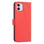 For iPhone 12 / 12 Pro Geometric Pattern RFID Leather Phone Case(Red) - Image 3