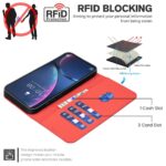 For iPhone 12 / 12 Pro Geometric Pattern RFID Leather Phone Case(Red) - Image 4