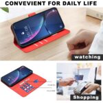 For iPhone 12 / 12 Pro Geometric Pattern RFID Leather Phone Case(Red) - Image 5