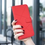For iPhone 12 / 12 Pro Geometric Pattern RFID Leather Phone Case(Red) - Image 7