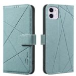 For iPhone 12 / 12 Pro Geometric Pattern RFID Leather Phone Case(Green)