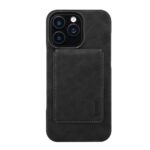 For iPhone 14 Plus Denior D28 Retro Texture RFID MagSafe Vertical Flip Card-slot Phone Case(Black) - Image 2