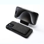 For iPhone 14 Plus Denior D28 Retro Texture RFID MagSafe Vertical Flip Card-slot Phone Case(Black) - Image 3