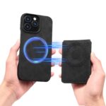 For iPhone 14 Plus Denior D28 Retro Texture RFID MagSafe Vertical Flip Card-slot Phone Case(Black) - Image 5