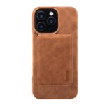 For iPhone 14 Plus Denior D28 Retro Texture RFID MagSafe Vertical Flip Card-slot Phone Case(Brown) - Image 2