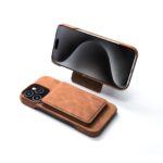For iPhone 14 Plus Denior D28 Retro Texture RFID MagSafe Vertical Flip Card-slot Phone Case(Brown) - Image 3