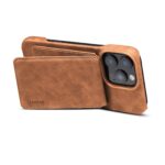 For iPhone 14 Plus Denior D28 Retro Texture RFID MagSafe Vertical Flip Card-slot Phone Case(Brown) - Image 4