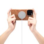 For iPhone 14 Plus Denior D28 Retro Texture RFID MagSafe Vertical Flip Card-slot Phone Case(Brown) - Image 7