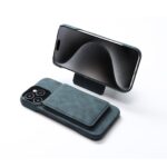 For iPhone 14 Plus Denior D28 Retro Texture RFID MagSafe Vertical Flip Card-slot Phone Case(Blue) - Image 3