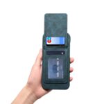 For iPhone 14 Plus Denior D28 Retro Texture RFID MagSafe Vertical Flip Card-slot Phone Case(Blue) - Image 6