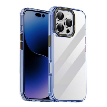 For iPhone 16 Pro Max iPAKY MG Series Transparent PC+TPU Phone Case(Transparent Blue)