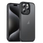 For iPhone 15 Pro iPAKY Bright Color Frosted Series Shockproof PC+TPU Phone Case(Black)
