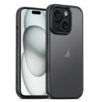 For iPhone 15 Plus iPAKY Bright Color Frosted Series Shockproof PC+TPU Phone Case(Black)
