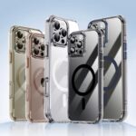 For iPhone 16 Pro Max iPAKY Mingxing Series MagSafe Magnetic Shockproof PC+TPU Phone Case(Transparent + Black) - Image 2