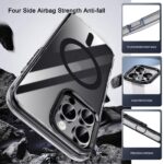For iPhone 16 Pro Max iPAKY Mingxing Series MagSafe Magnetic Shockproof PC+TPU Phone Case(Transparent + Black) - Image 3