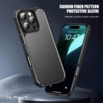 For iPhone 16 Pro Max iPAKY Pioneer Series Carbon Fiber PC+TPU Phone Case(Black) - Image 2