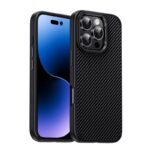 For iPhone 16 Pro Max iPAKY Star Lord Series Carbon Fiber Textured Oil Spray PC+TPU Phone Case(Black)