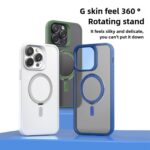 For iPhone 13 Pro Kalebol Rotating Holder MagSafe PC Hybrid TPU Phone Case(Blue) - Image 2