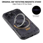 For iPhone 13 Pro Max Three-core Mecha 360 Degree Rotation Magnetic Holder Phone Case(Black) - Image 2