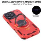 For iPhone 13 Pro Max Three-core Mecha 360 Degree Rotation Magnetic Holder Phone Case(Red) - Image 2