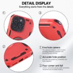 For iPhone 13 Pro Max Three-core Mecha 360 Degree Rotation Magnetic Holder Phone Case(Red) - Image 3