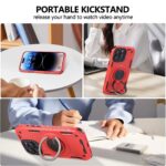 For iPhone 13 Pro Max Three-core Mecha 360 Degree Rotation Magnetic Holder Phone Case(Red) - Image 6