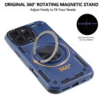 For iPhone 13 Pro Max Three-core Mecha 360 Degree Rotation Magnetic Holder Phone Case(Royal Blue) - Image 2